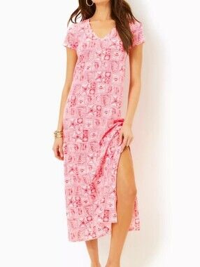 Lilly Pulitzer NWT Etta Mizner Red Seaside Harbour Maxi Dress